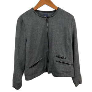 GAP Grey Zip-Up Blazer Jacket NWT Size Large Professional Career Office